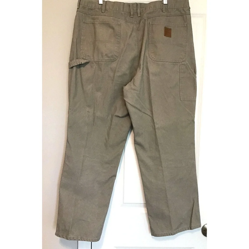 Cargo Carpenter Pants Men's 40x30 Workwear Khaki Double Knee Trousers Bear River